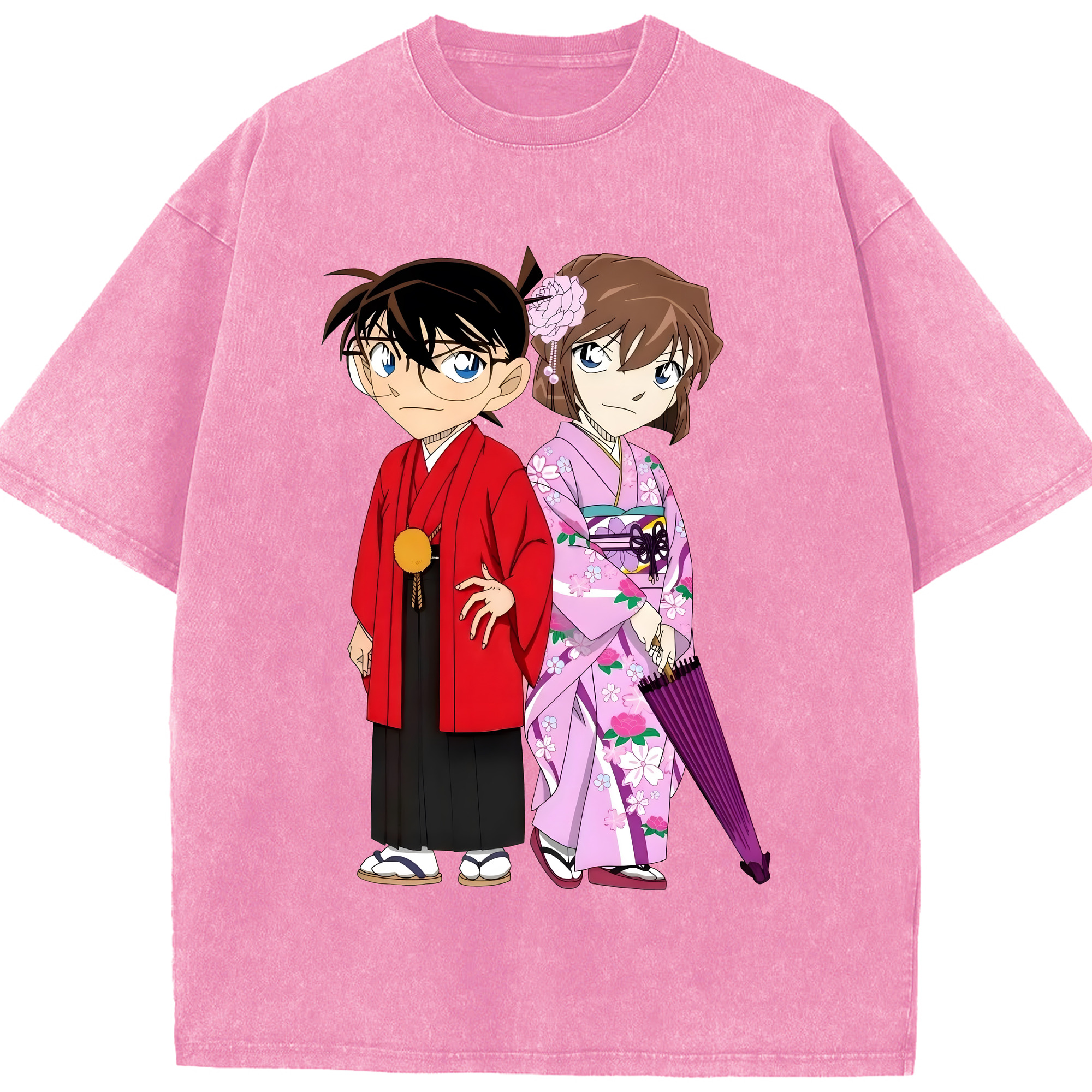 （画像用） 名探偵コナン 江戸川 コナン Detective Conan Conan Edogawa 綿100% ヴィンテージ風 半袖Tシャツ（フロントプリント）